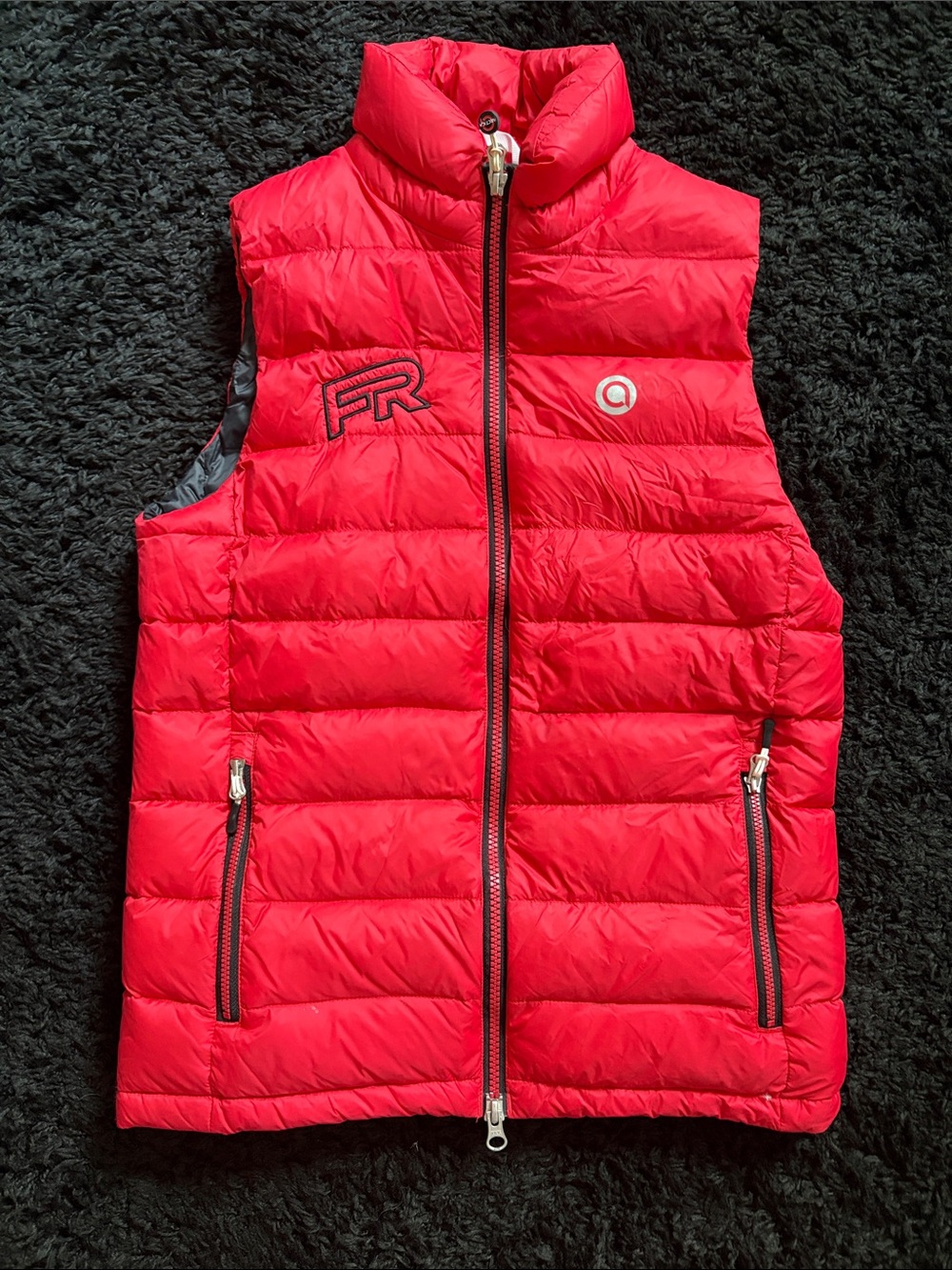 Children's Red Quilted Puffer Vest with Logo Detail